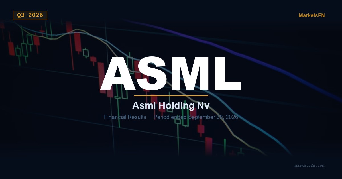 ASML Holding N.V. (ASML) Q3 2026 Financial Results