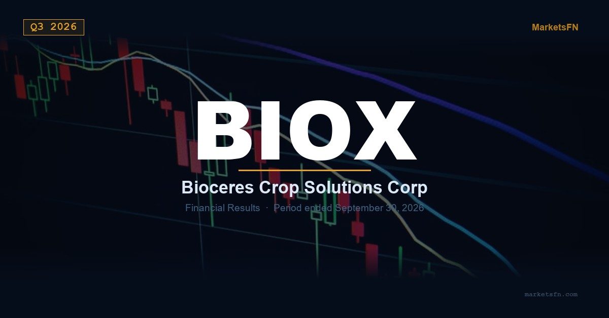 Bioceres Crop Solutions Corp. (BIOX) Resultados Financieros Q3 2026