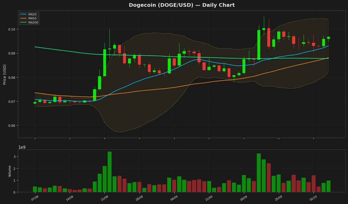 Dogecoin Eyes Breakout as RSI Nears Oversold at $0.0968