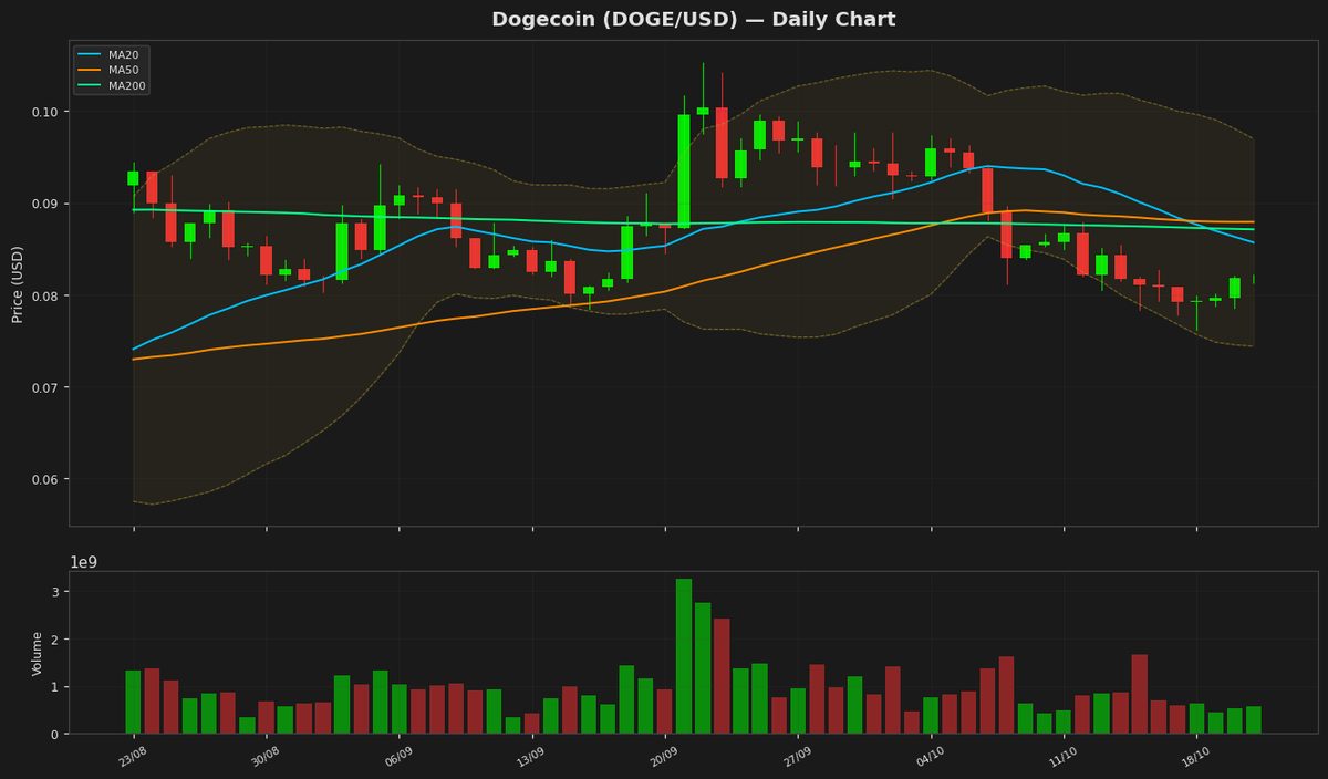 Dogecoin at Key Support: Will $0.0818 Hold? RSI Oversold