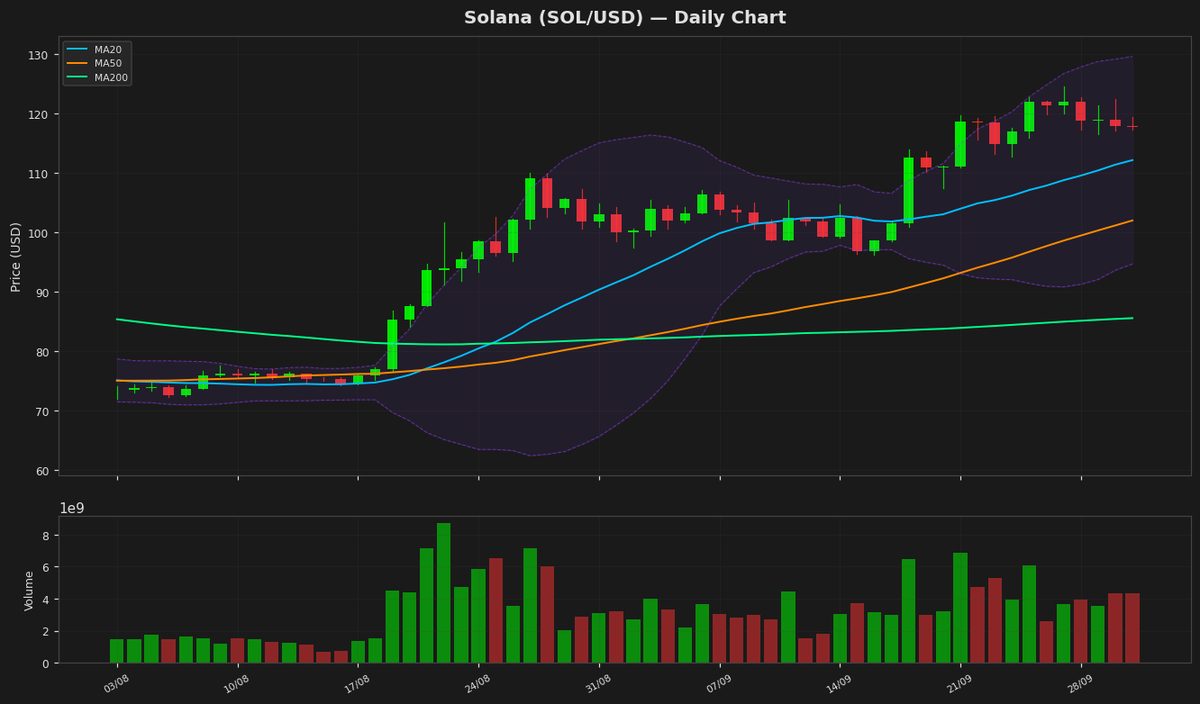 Solana Eyes Key Resistance at $118 as RSI Nears Overbought