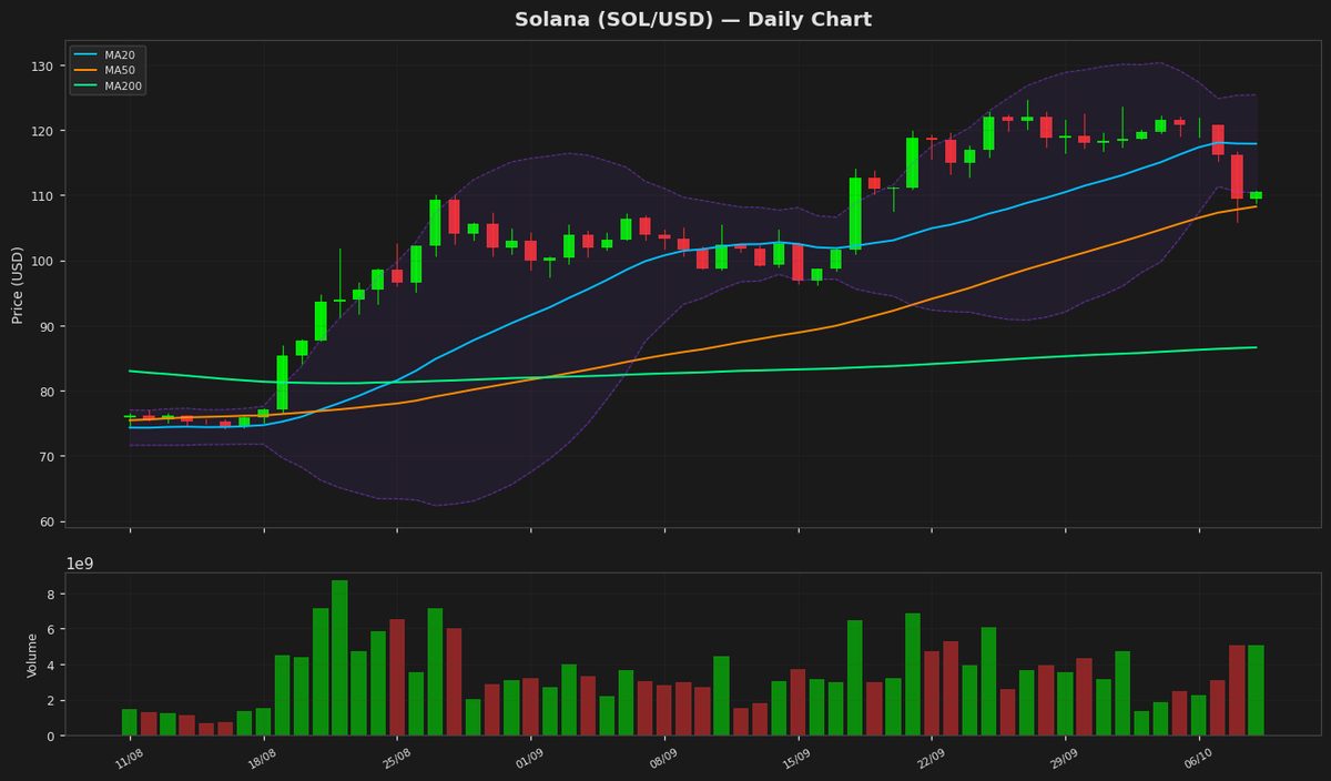 Solana Eyes Rebound as RSI Hits Oversold at $110.45 (+0.92%)