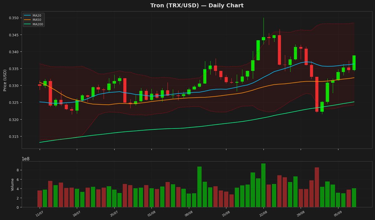 Tron Bulls Eye $0.34 as RSI Hints at Upside Momentum