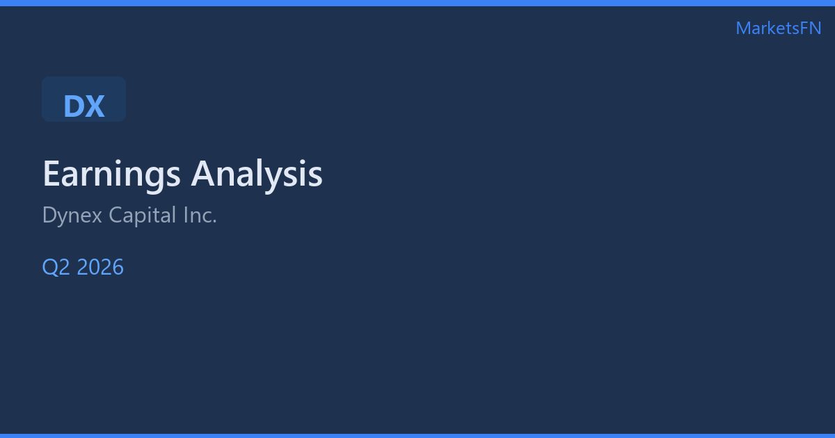 Dynex Capital, Inc. (DX) T3 2026: Pérdidas significativas y disminución del valor contable — Trimestre decepcionante para los accionistas: cae un 3,1% en la apertura — Análisis posterior a los resultados