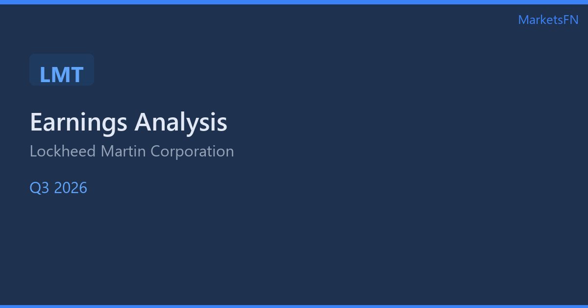 Lockheed Martin (LMT) Q3 2026: Revenue and Earnings Growth — Strong Performance: Gaps +5.1% at Open — Post-Earnings Analysis