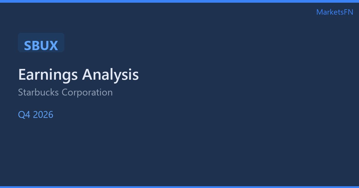 Starbucks Corporation (SBUX) Q4 2026: Calm Open (+0.2%) β Post-Earnings Analysis