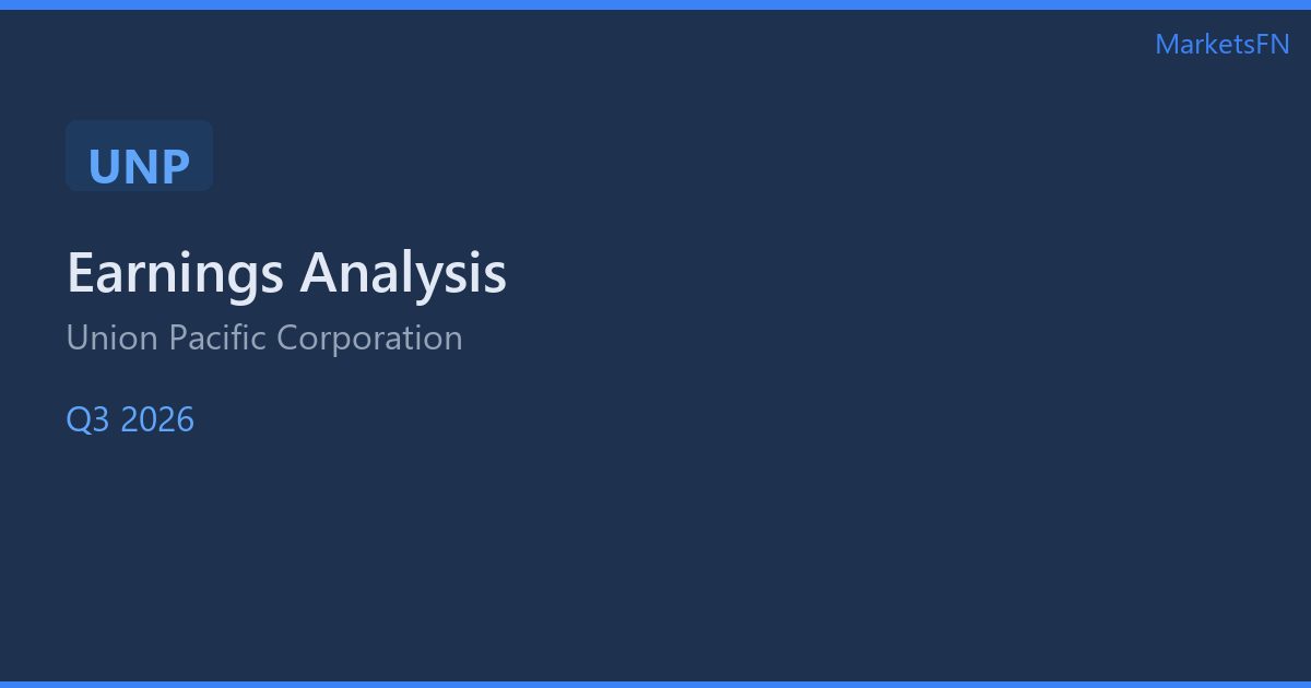 Union Pacific (UNP) Q3 2026: Forte Crescita degli Utili β Prospettive Positive: Scivola del 2,7% all'Apertura β Analisi Post-Risultati