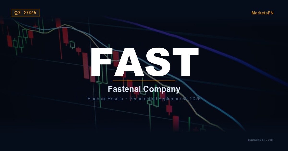 Riepilogo dei risultati finanziari del Q3 2026 di Fastenal Company (FAST)