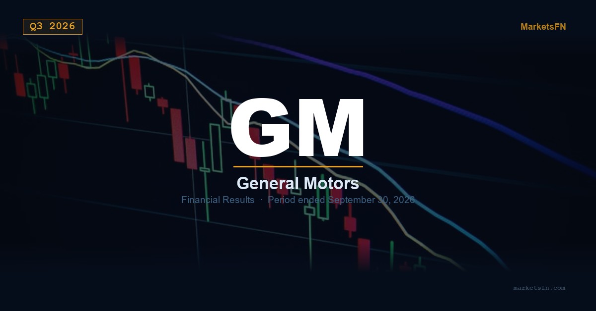Riepilogo dei risultati finanziari di General Motors (GM) per il terzo trimestre del 2026