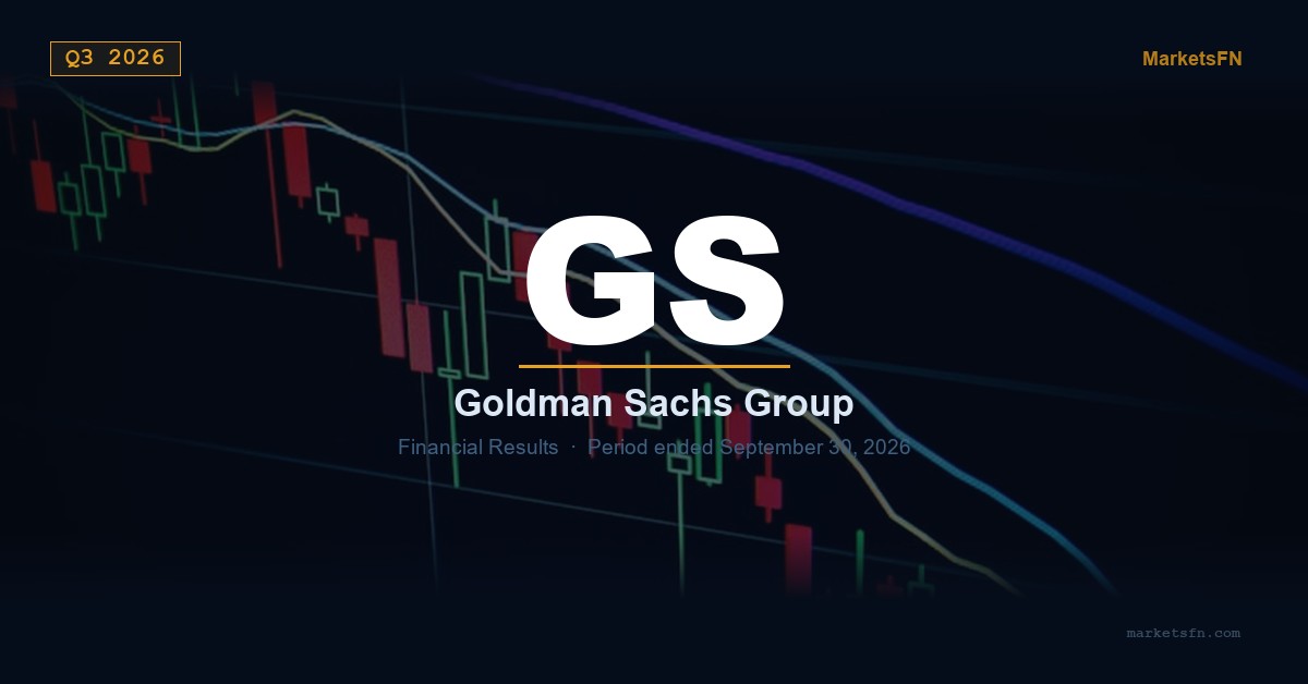 Goldman Sachs Group (GS) Q3 2026 Financial Results Summary