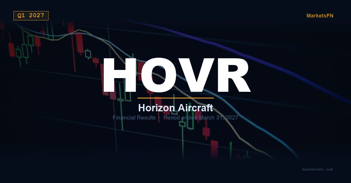 Risultati Finanziari del Primo Trimestre 2027 di Horizon Aircraft (HOVR)