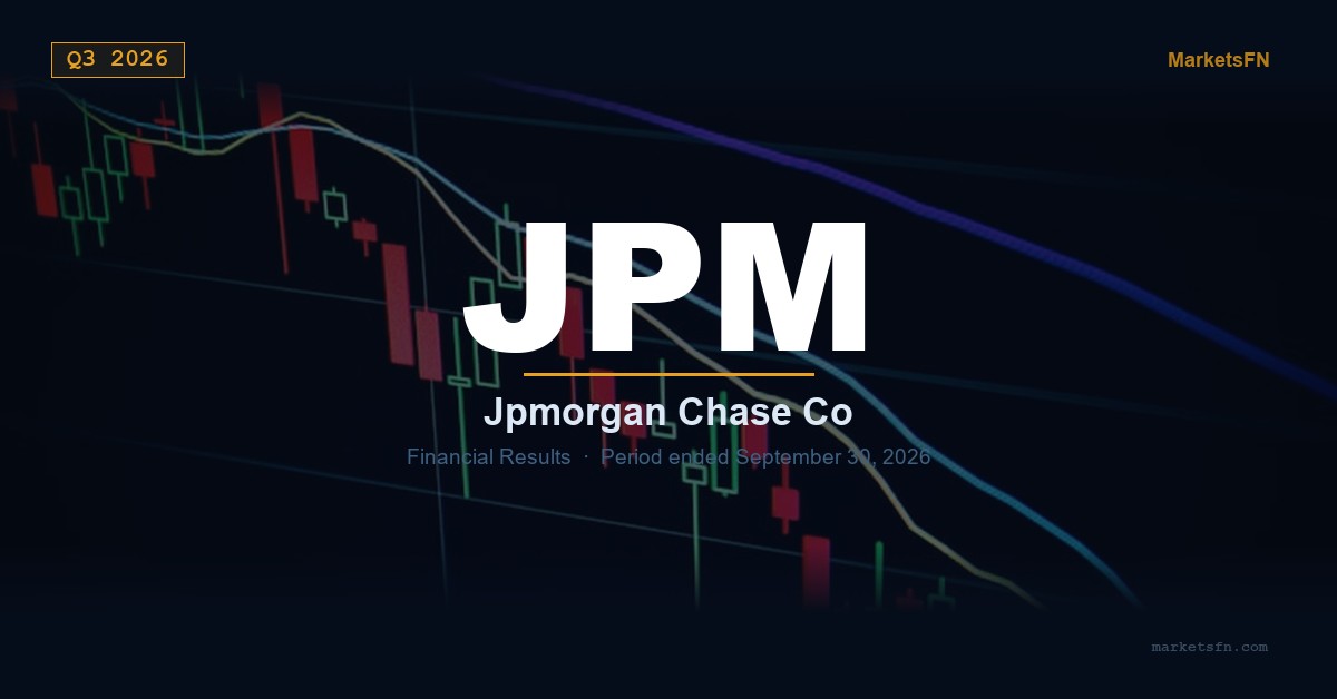JPMorgan Chase & Co. (JPM) Q3 2026 Financial Results Summary