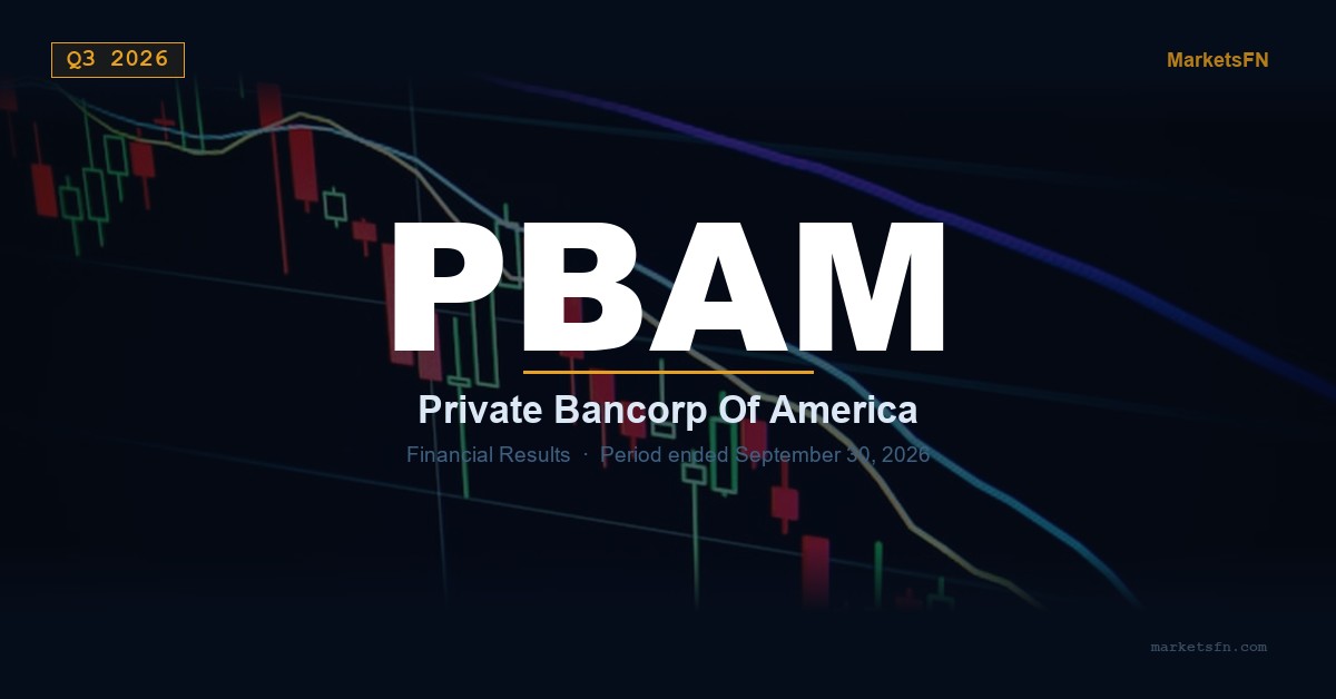 Private Bancorp of America (PBAM) Q3 2026 Financial Results Summary