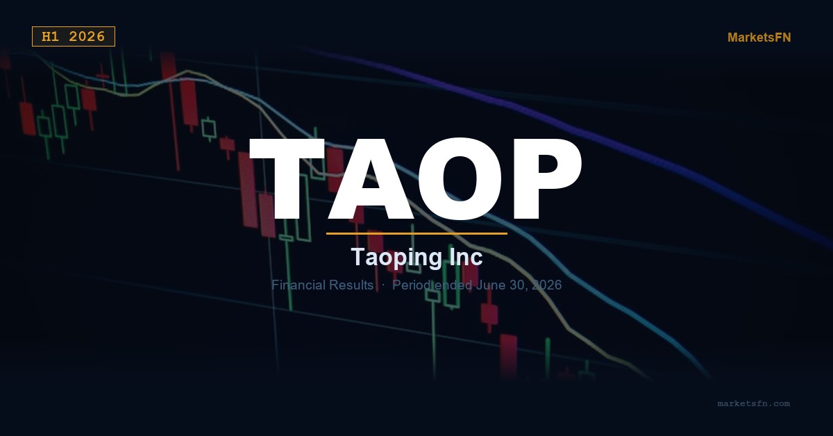 TAOPING INC. (TAOP) H1 2026 Financial Results