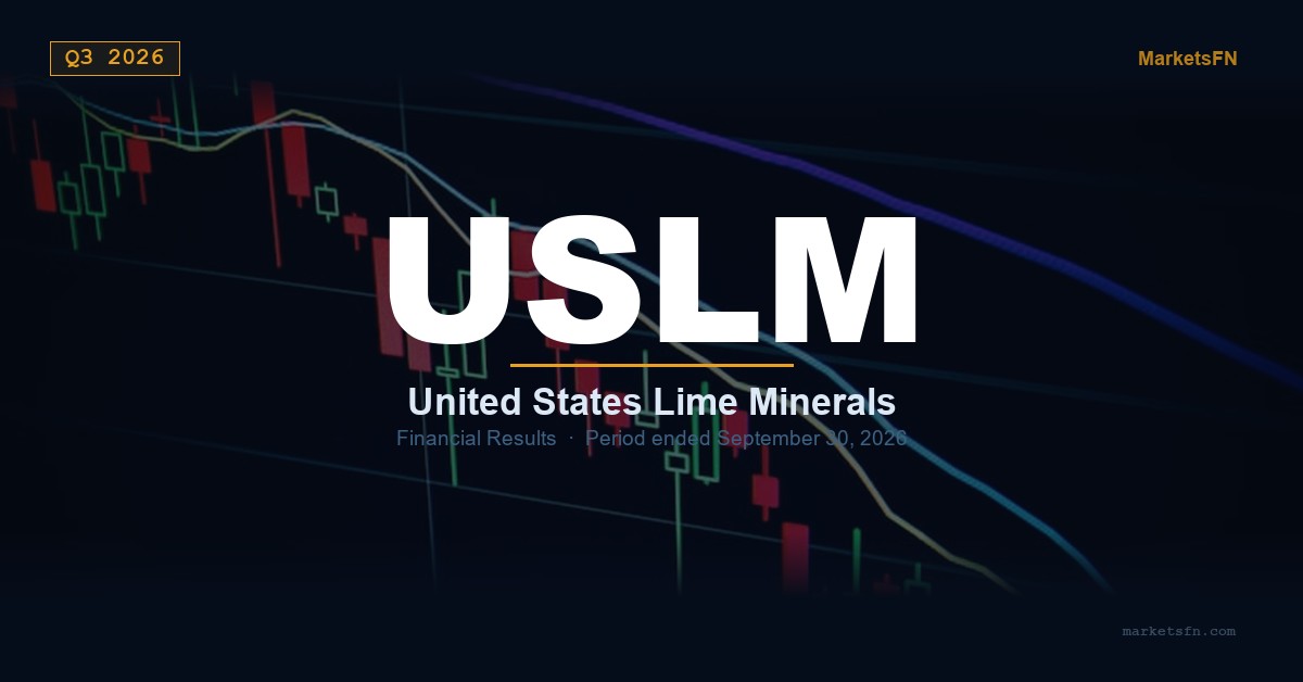 United States Lime & Minerals (USLM) Q3 2026 Financial Results Summary